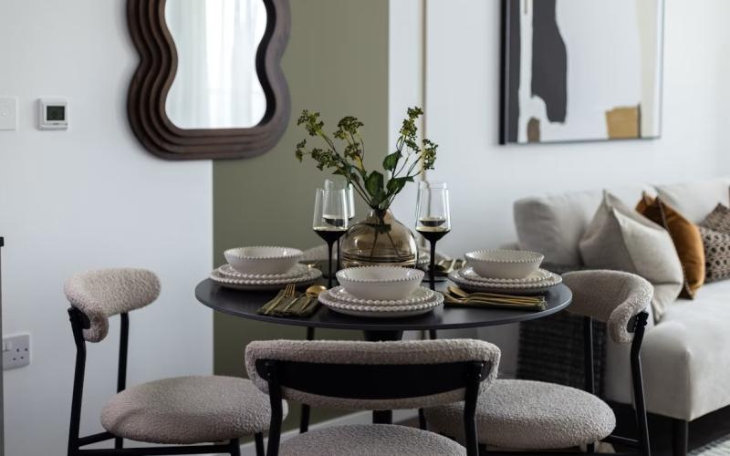 a table with plates and glasses on it